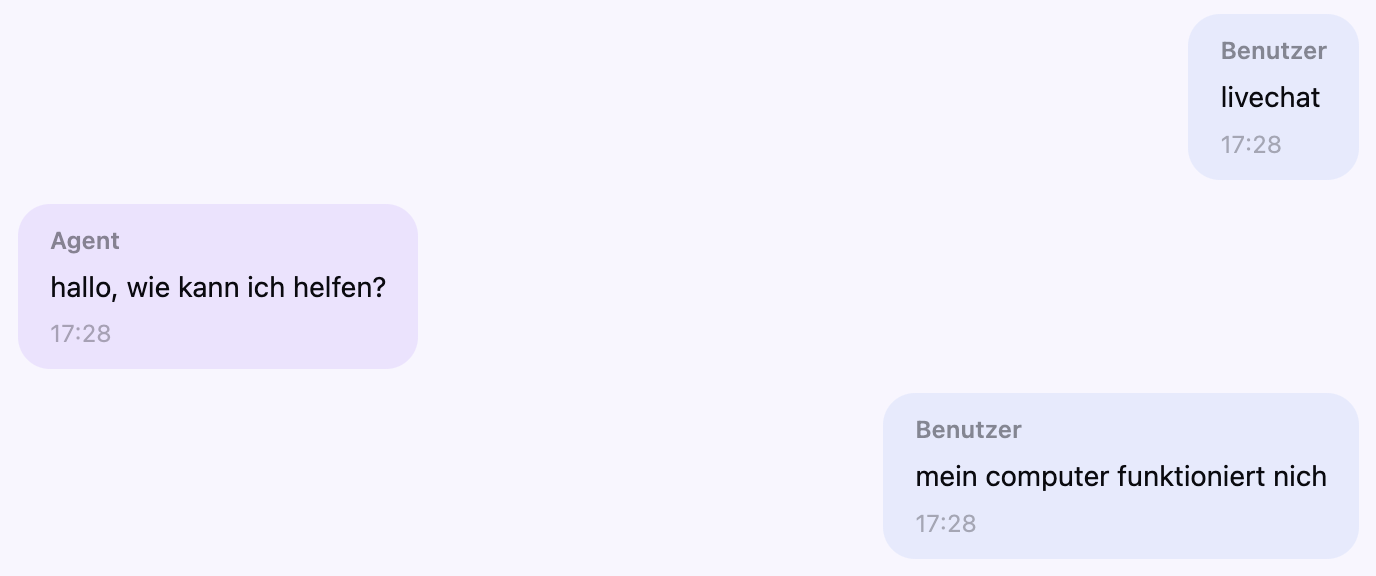 Live-Chat mit Online-Agenten im ShiftBot